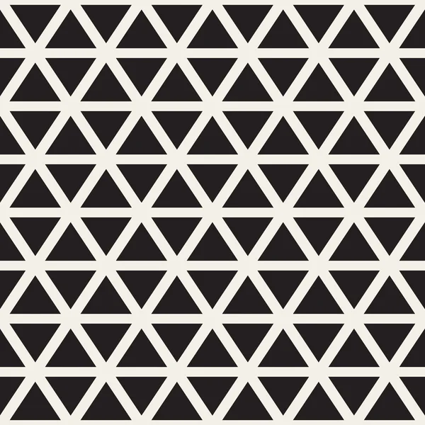 Vector Seamless Black and White Triangle Lines Grid Pattern — стоковый вектор