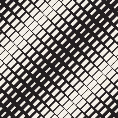 Vektör sorunsuz siyah ve beyaz çapraz dikdörtgen yarı ton geometrik desen