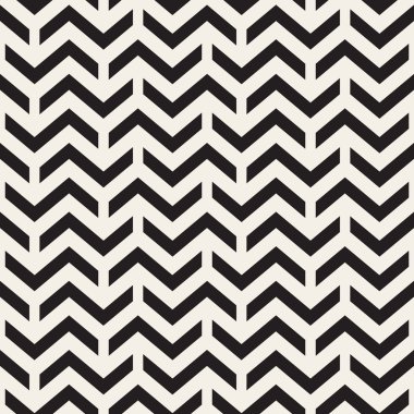 Vektör sorunsuz siyah ve beyaz Chevron Zigzag geometrik desen çizgileri