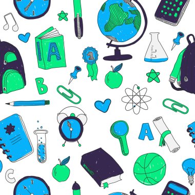 Geri okul seamless modeli için renkli