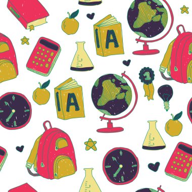 Geri okul seamless modeli için renkli