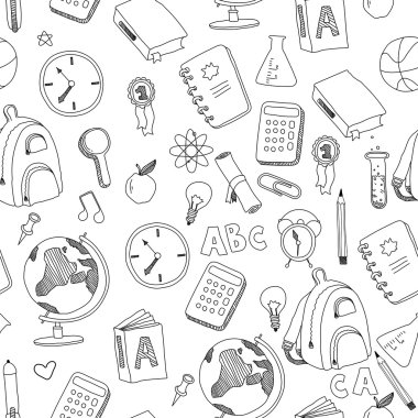 okul seamless modeli için siyah ve beyaz arka