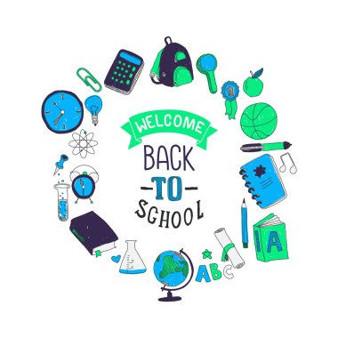 Yeni doğrusal renkli arka okul ayarlamak için