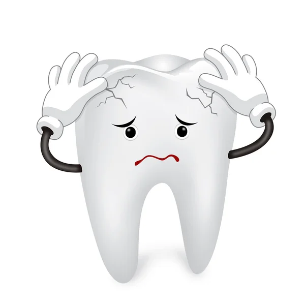Dor de dente, dor de dente desenhos animados —  Vetores de Stock