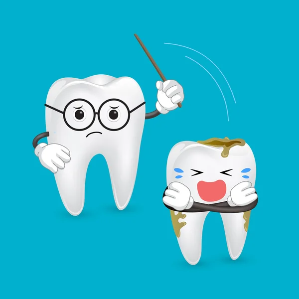 Cartoon teacher  teeth implant — Stock Vector