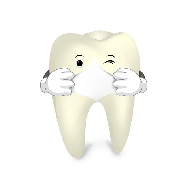Weißer gesunder Zahn. — Stockvektor