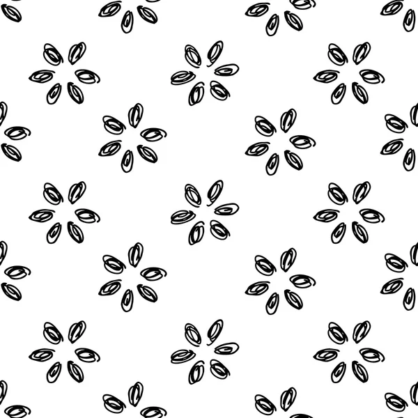 Flor negra abstracta — Vector de stock