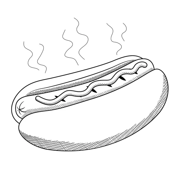 Hot dog doodle styl — Stockový vektor