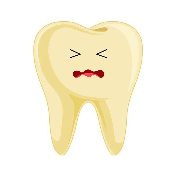 Gelber Zahn Cartoon Figur Möchte Eine Saubere Und Polieren Vektorillustration — Stockvektor