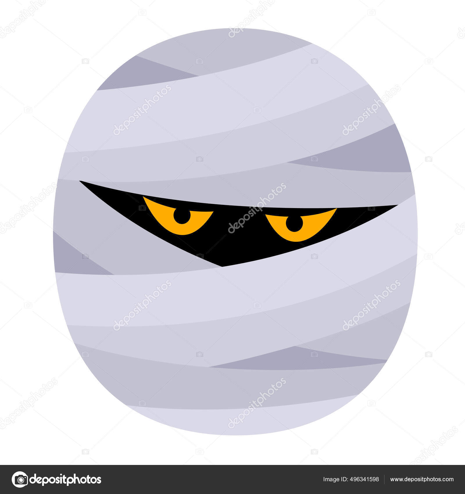 Icono Cara Momia Dibujos Animados Halloween Momia Cabeza Vector Ilustración  Vector de stock #496341598 de ©wowow, image size:1600x1700