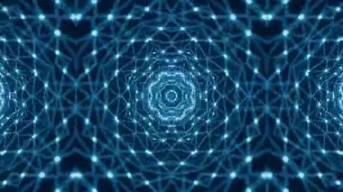 Mavi bağlantılı çizgi ve noktalardan oluşan soyut dijital ağ arkaplanı.