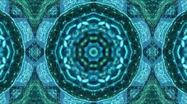  Mavi ve Yeşil Dijital Kaleydoskop Tasarımının Soyut Geometrik Deseni.