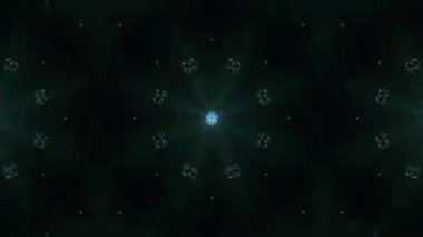 Koyu arkaplana sahip soyut neon ışıklı çiçek desenleri.