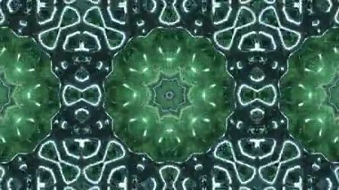 Kaleydoskopik yeşil soyut geometrik şekiller ve desenler tasarım oluşturma sanatı.
