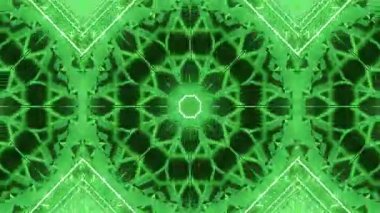 Büyüleyici Yeşil Geometrik Soyut Sanat Tasarımı Parlayan Neon Çizgileri ve Şekilleri ile.