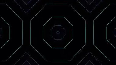 Parlayan Çizgiler ve Geometrik Desenlerin Soyut Dijital Kaleydoskopu.