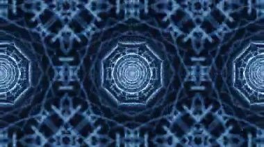 Soyut Dijital Kaleydoskop Mavili Şablon, Kusursuz Özgeçmiş Döngüsü.
