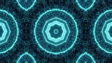 Soyut Geometrik Mavi Işıklar Deseni Kusursuz bir Kaleydoskopik Arkaplan Oluşturuyor.