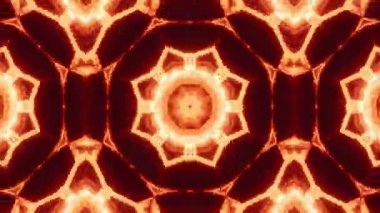  Soyut Geometrik Ateş Sanatı Alev Enerjisi ve Sıcaklığı Kaleydoskopik Gösterimi.