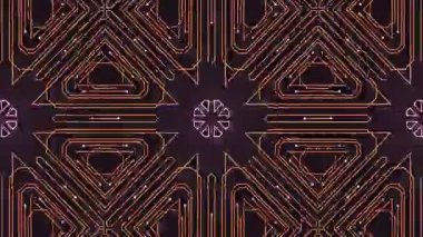 Parlak Çizgiler ve Üçgenlerle Soyut Geometrik Devre Kalıbı Tasarımı.