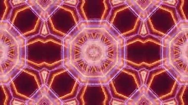 Parlak Çizgiler ve Şekillerle Soyut Geometrik Kaleydoskop Canlandırması.