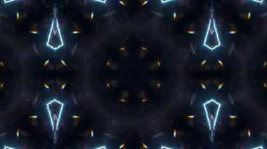 Neon Işık Efektleriyle Soyut Geometrik Kaleydoskopik Canlandırma, Kusursuz Döngü.
