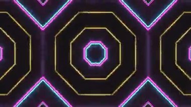 Soyut Geometrik Neon Işık Örnekleri Dinamik ve Renkli Görsel Görünüm.