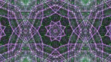 Yeşil ve Mor Renklerle Soyut Geometrik Desen CanlandırmasıName.