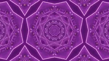 Mor Renk ve Çizgi Sanat Tasarımı ile Soyut Geometrik Desen Animasyonu.