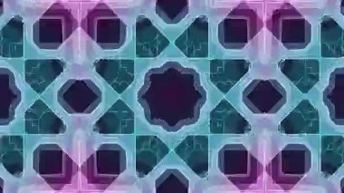 Yaratıcı Görseller İçin Mor ve Turkuaz Tonlarda Soyut Geometrik Desen.