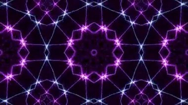 Yıldız ve Çizgi Tasarımlı Soyut Geometrik Mor Arkaplan Bir Kaleydoskop Deseni.