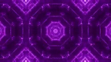 Soyut Geometrik Mor Kaleydoskop Karmaşık Desenler ve Tasarımları Gösterme Sanatı.