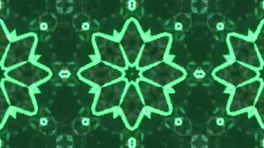 Geometrik Şekiller ve Desenler ile Soyut Yeşil ve Mavi Kaleydoskop Canlandırması.