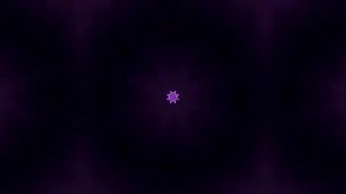 Mor ve Turuncu Parlak Şekilli Soyut Kaleydoskop Deseni.