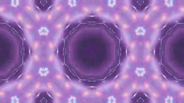 Mor ve Violet Tones ile Kaleydoskop 'ta soyut Neon Işık Örnekleri.