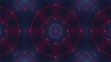 Abstract red and blue pattern of geometric shapes creating a visual kaleidoscope.