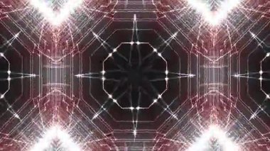 Futuristic abstract background of a kaleidoscope with geometric shapes and lines.