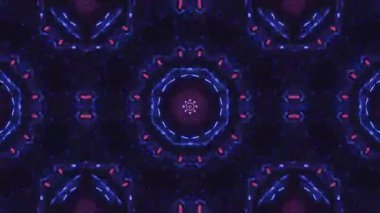 Mor ve Mavi Işık Efektleri Görsel Arkaplan Döngüsü ile Soyut Geometrik Desen.