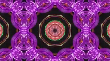 Soyut Kaleydoskop Deseni Canlandırma Arkaplanı Renkli Geometrik Şekiller ve Geçişler.