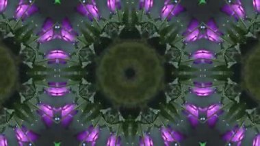 Meditasyon ve Gevşeme için Çiçek Elementleri Görselleri ile Soyut Kaleydoskop Deseni.