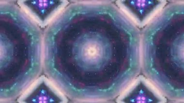 Meditasyon İçin Çiçek ve Geometrik Desenlerle Renkli Kaleydoskop Animasyonu.