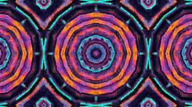 Hipnotik Kaleydoskop Genişletici Soyut Geometrik Desenler Vibrant Renkler Videosunda.