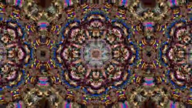 Simetrik Tasarımlar ve Canlı Renkler içeren Hipnotik Kaleydoskop Desenli Animasyon.