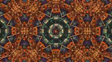 Çiçek motifleri ve geometrik şekilli arka plan videoları ile karışık kaleydoskop deseni.