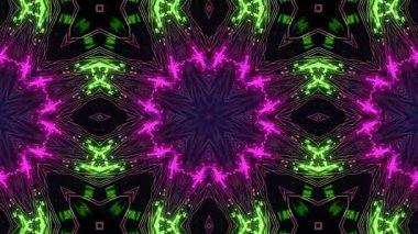 Kaleydoskop desenleri canlı neon renkleri ile dinamik ve hipnotik görseller oluşturur.