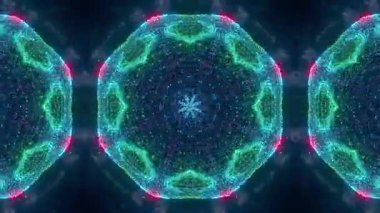 Kaleydoskopik Bilim-Kurgu Şablonları ve Dinamik Görsel Efektlerle Soyut Işık Gösterisi.