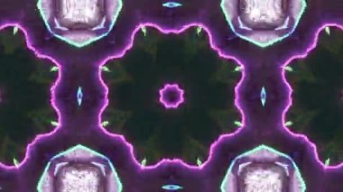 Kaleydoskopik Senfoni Neon Işıklarının Canlı Dansı ve Hareketli Geometrik Uyum.