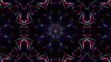 Görsel Efektler ve Tasarım Projeleri İçin Hareketli Kaleydoskopik Görseller Soyut Geometrik Örnekler.