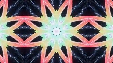 Kaleydoskopik Görseller Soyut Geometrik Şablonlar Canlı Renkler ve Elektrik Kıvılcımları.