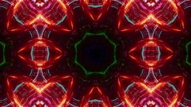 Canlı Işık Efektleri ve Geometrik Desenlerle Büyüleyici Kaleydoskop Animasyonu.